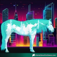 Horse Color:Thunderstruck Watercolor White Spotted Black Frame