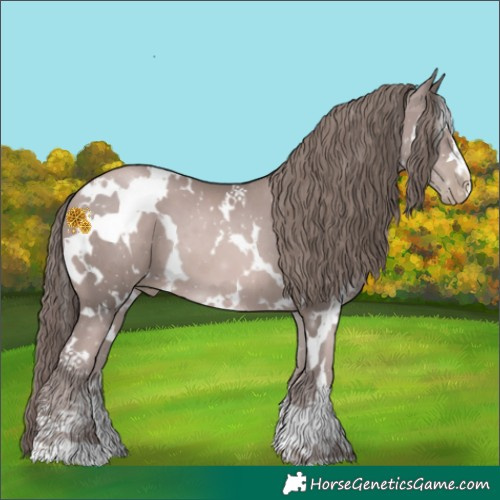 Horse Color:Platinum White Spotted Black Pearl 
