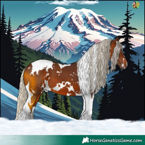 Horse Color:White Spotted Silver Brown Tobiano 