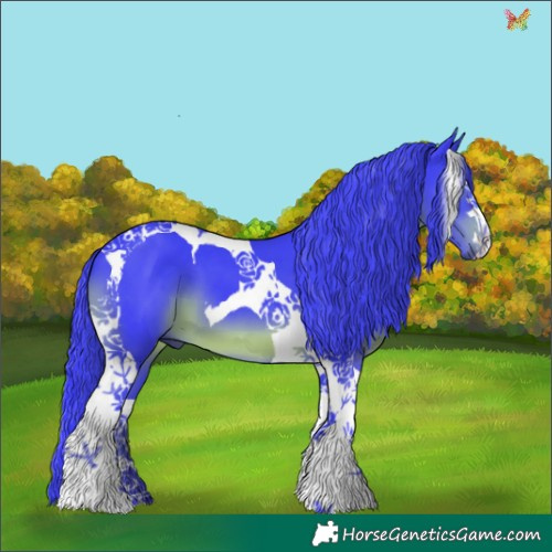 Horse Color:Watercolor Black Tobiano 