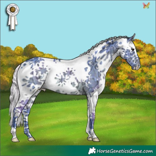 Horse Color:Watercolor Silver Brown Ice Splash Tobiano 