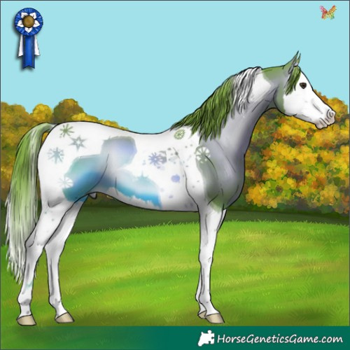 Horse Color:Watercolor Liver Red Onyx Splash Tobiano 