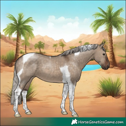 Horse Color:Silver Brown Dun Tobiano 