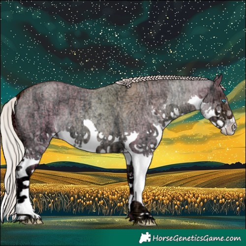 Horse Color:Chocolate Silver Brown Ice Roan Dun Splash 