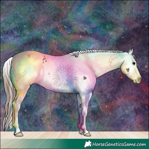 Horse Color:White Spotted Grullo Near Fewspot 