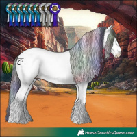 Horse Color:Nacre White Spotted Liver Chestnut Ice Near Fewspot 