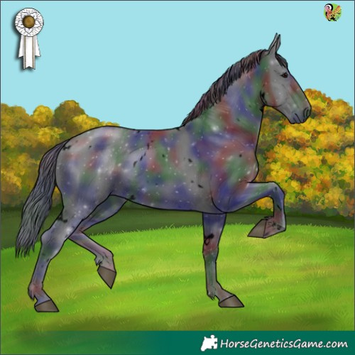 Horse Color:Void Nacre White Spotted Black 