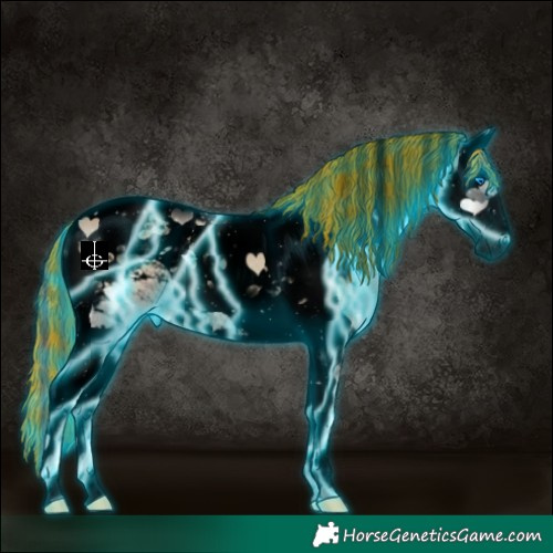 Horse Color:Void Painted Thunderstruck Liver Red Dun Onyx Splash Tobiano 