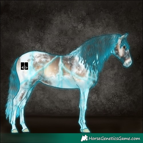 Horse Color:Thunderstruck Liver Red Onyx Ice Tobiano 