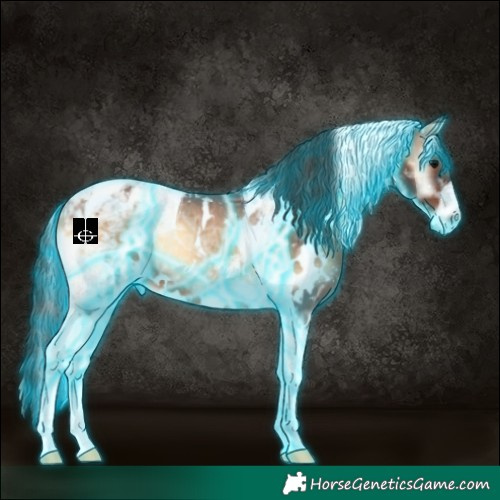 Horse Color:Thunderstruck White Spotted Brown Ice Onyx Tobiano Rabicano 