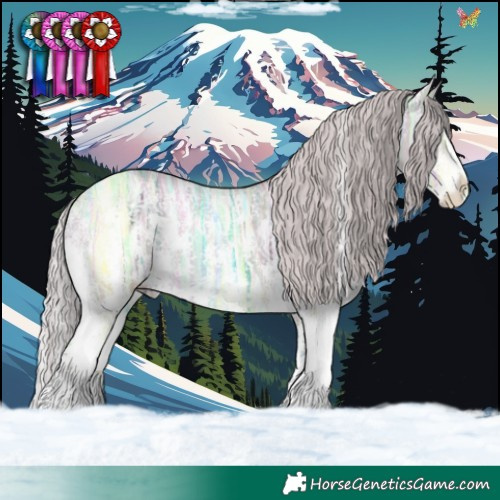 Horse Color:Platinum Chocolate Silver Grullo Ice Sabino 