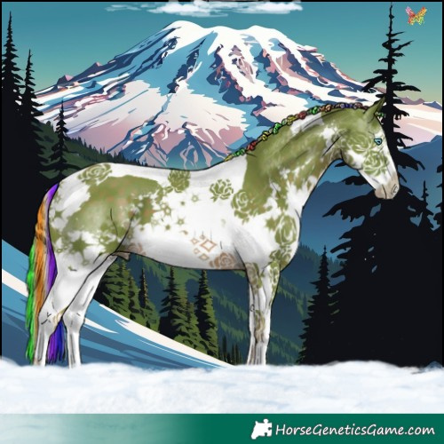 Horse Color:Painted Watercolor White Spotted Chocolate Palomino Splash Tobiano 