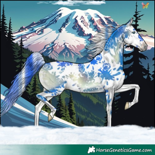 Horse Color:Watercolor Brown Onyx Splash Tobiano 