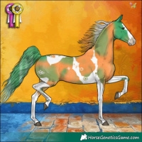 Horse Color:Watercolor Liver Chestnut Splash Tobiano 