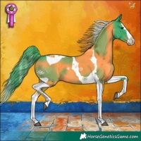 Horse Color:Watercolor Liver Chestnut Splash Tobiano 