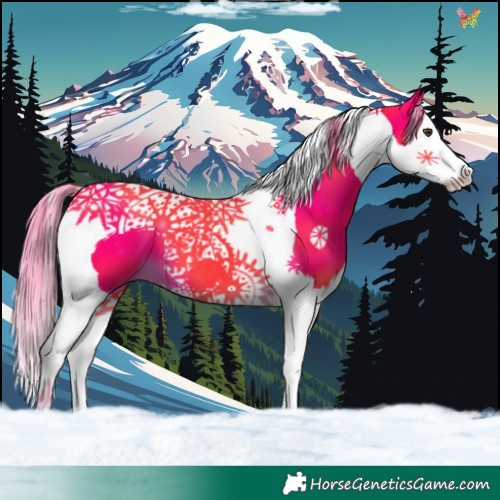 Horse Color:Watercolor Liver Chestnut Splash Tobiano 