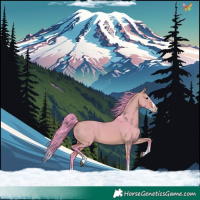 Horse Color:Watercolor White Spotted Bay Dun Splash 