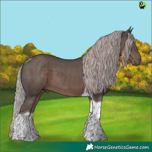 Horse Color:Silver Black Tobiano 