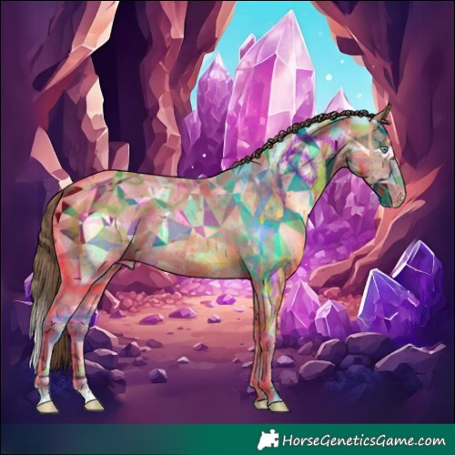 Horse Color:Amber Champagne Ice Sabino Splash Tobiano Varnish 