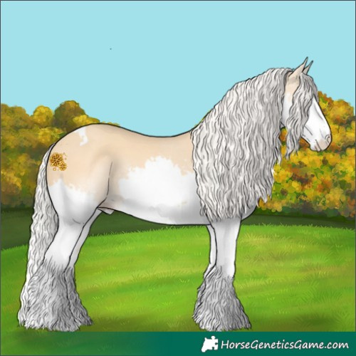 Horse Color:Silver Amber Cream Champagne Splash Tobiano Rabicano 