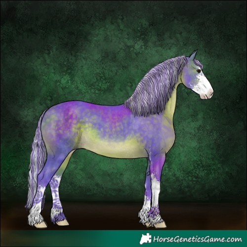 Horse Color:Painted Watercolor Silver Brown Sabino 