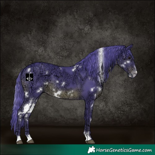Horse Color:Watercolor White Spotted Black Ice 