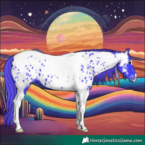 Horse Color:Watercolor Black Tobiano Near Leopard