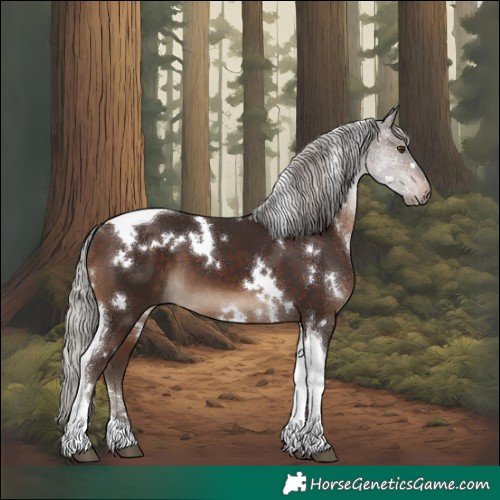 Horse Color:White Spotted Silver Brown Tobiano 