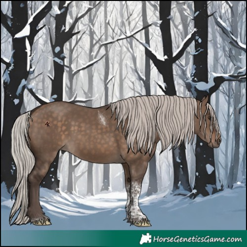 Horse Color:Silver Brown Dun Tobiano 
