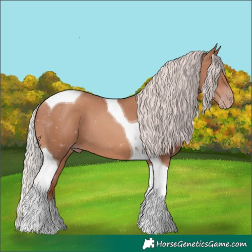 Horse Color:Silver Classic Champagne Tobiano 