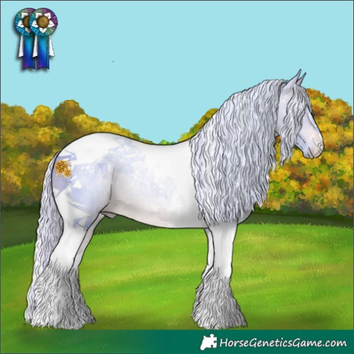 Horse Color:Watercolor Silver Bay Chinchilla Tobiano 