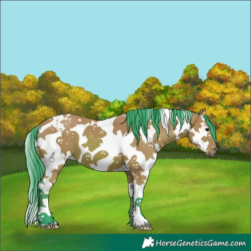 Horse Color:Watercolor Bay Splash Tobiano 