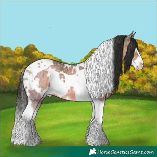 Horse Color:White Spotted Brown Ice Splash Tobiano 