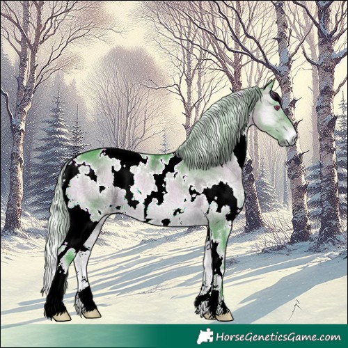 Horse Color:Watercolor White Spotted Silver Brown Chinchilla Ice Onyx 