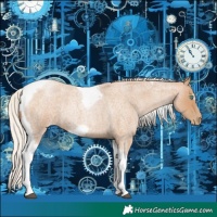 Horse Color:Silver Blue Roan Pearl Tobiano Frame