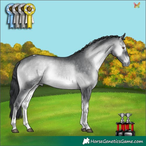 Horse Color:Brown Chinchilla Onyx Tobiano 