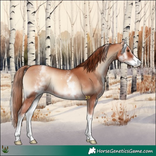 Horse Color:White Spotted Gold Champagne Onyx Tobiano 