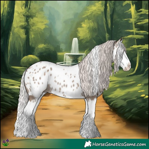 Horse Color:White Spotted Silver Grullo Splash Near Leopard Rabicano