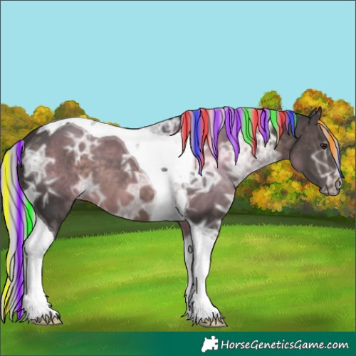 Horse Color:Platinum Painted Silver Brown Ice Tobiano 