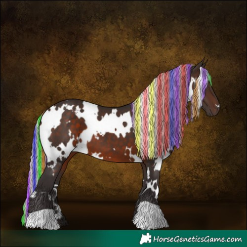 Horse Color:Painted White Spotted Silver Brown 