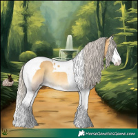 Horse Color:Silver Buckskin Onyx Splash Tobiano Rabicano