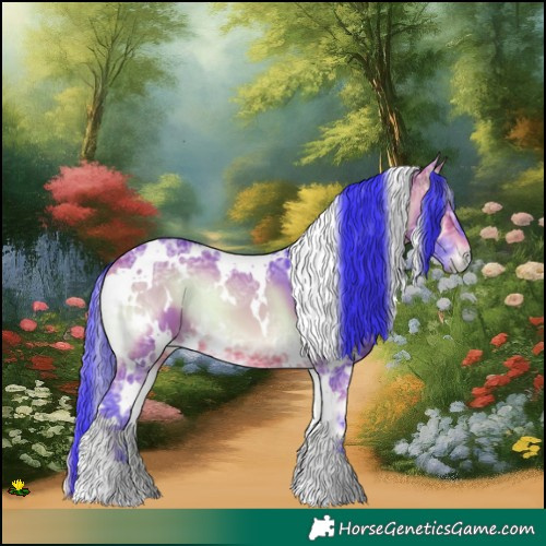 Horse Color:Watercolor White Spotted Bay Ice Onyx