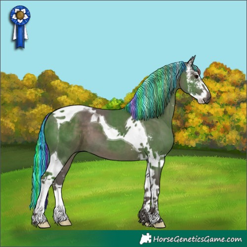 Horse Color:Painted Silver Black Sabino Tobiano 