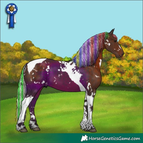 Horse Color:Painted White Spotted Silver Brown Tobiano 