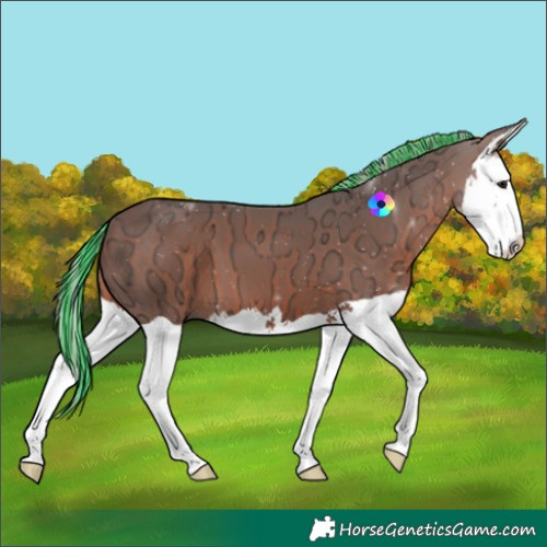 Horse Color:Painted Silver Brown Ice Splash 