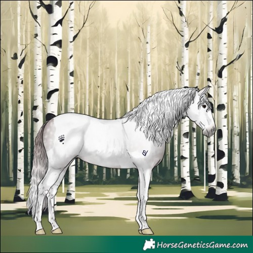 Horse Color:Gray Platinum Chocolate Brown Splash Tobiano 