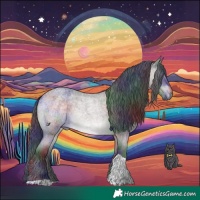 Horse Color:Platinum Nacre Brown Roan Dun Tobiano