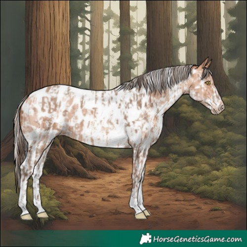Horse Color:Amber Champagne Sabino Tobiano Near Leopard  and Silver Amber Champagne Sabino Tobiano Near Leopard 