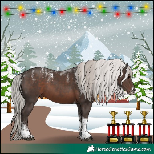 Horse Color:Powder White Silver Black Tobiano 