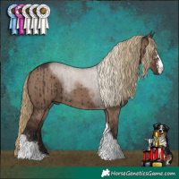 Horse Color:Liver Red Dun Sabino Tobiano Rabicano Brindle